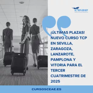 ¡Últimas Plazas! Nuevo Curso TCP en Sevilla, Zaragoza, Lanzarote, Pamplona y Vitoria para el tercer cuatrimestre de 2025