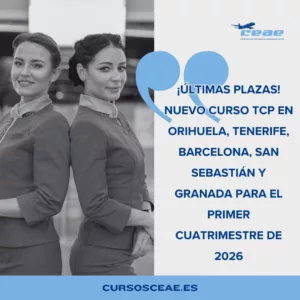 ¡Últimas Plazas! Nuevo Curso TCP en Orihuela, Tenerife, Barcelona, San Sebastián y Granada para el primer cuatrimestre de 2026