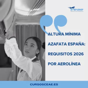 requisitos de altura tripulante de cabina de pasajeros españa
