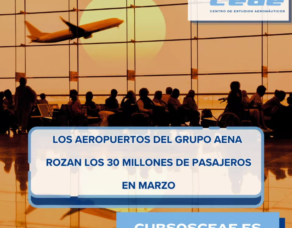Los aeropuertos del Grupo Aena rozan los 30 millones de pasajeros en marzo
