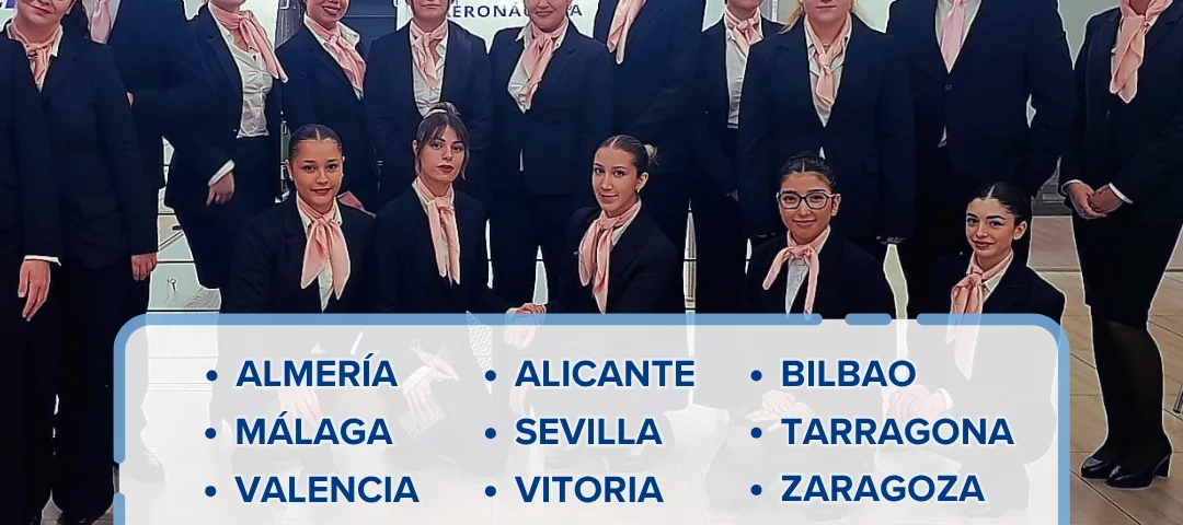 Alumnos del curso azafata de vuelo TCP