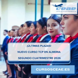 Últimas plazas para el curso de Azafata de Vuelo (TCP) en Almería para 2026