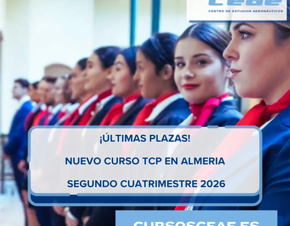 Últimas plazas para el curso de Azafata de Vuelo (TCP) en Almería para 2026
