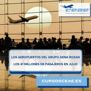 Los aeropuertos del Grupo Aena rozan los 41 millones de pasajeros en julio